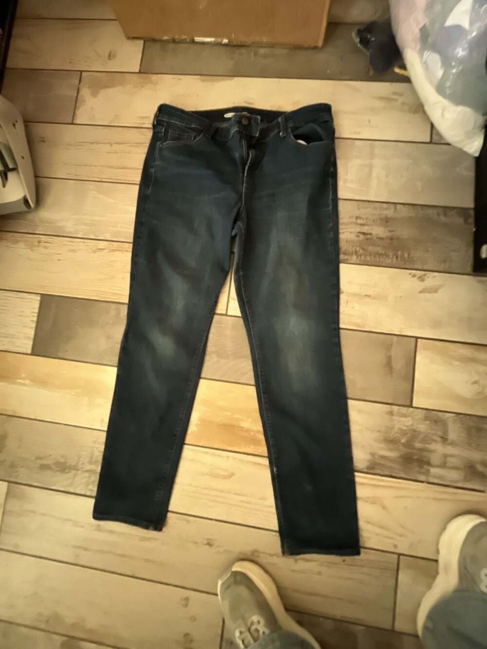 Old Navy Power Slim Straight Size 14 Long Dark Wash Jeans